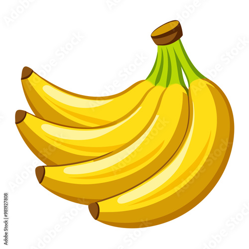 Ripe bananas fruit, tropical yellow bananas, fresh and nutritious, vibrant farm-fresh fruit, healthy natural snack