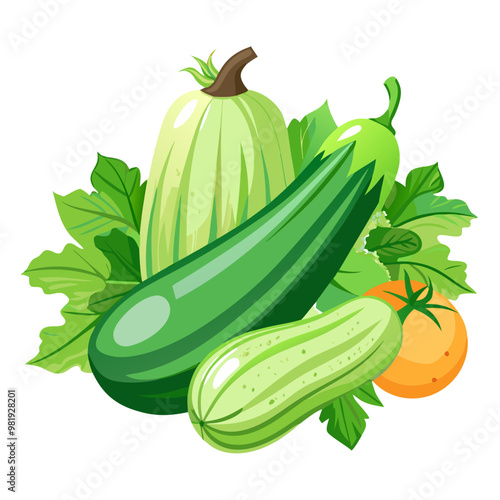 Fresh green zucchini vegetables, ripe and organic, perfect for healthy meals, low-calorie dishes, and nutritious vegetarian cooking