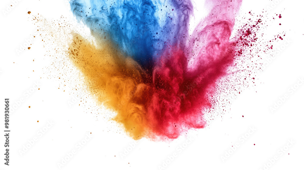 Sand flying explosion on a white transparent background Sand flying explosion on a white transparent background