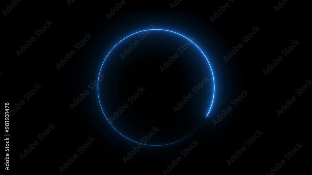 Blue neon ring. Blue glowing circle on black background, perfect for futuristic designs, technology concepts, digital backgrounds, and abstract art projects. Blue neon ring. Blue glowing circle on black background, perfect for futuristic designs, technology concepts, digital backgrounds, and abstract art projects.