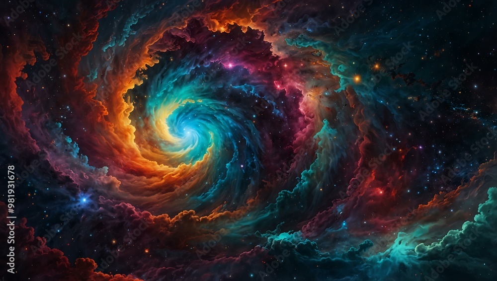 Swirl of vibrant colors in a cosmic scene, evoking mystery and beauty. Swirl of vibrant colors in a cosmic scene, evoking mystery and beauty.