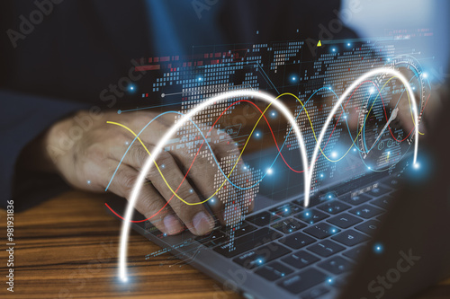 Obraz na płótnie Businessmen utilize AI in logistics management for real-time tracking optimizing inventory levels and ensuring timely delivery of goods w salonie