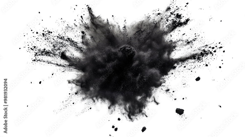 Sand flying explosion on a white transparent background Sand flying explosion on a white transparent background