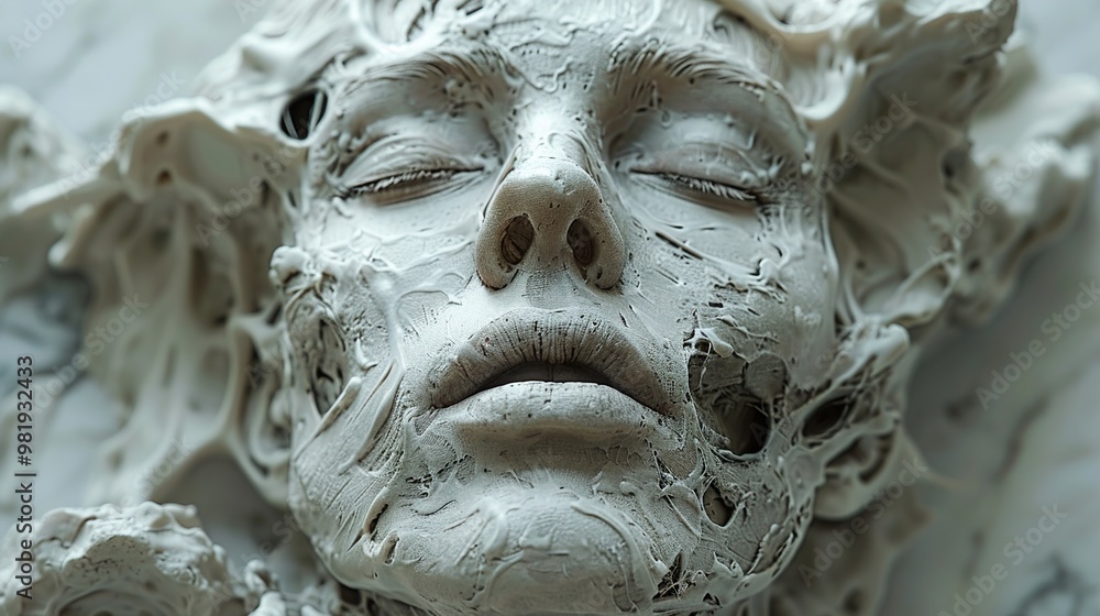Abstract Sculpture of a Human Face: A Surreal and Thought-Provoking Artwork Abstract Sculpture of a Human Face: A Surreal and Thought-Provoking Artwork