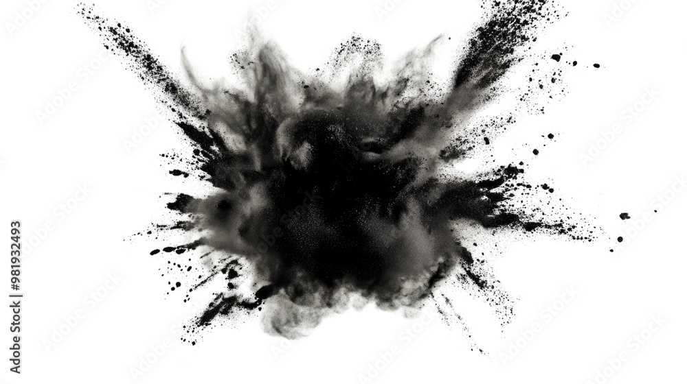 Sand flying explosion on a white transparent background Sand flying explosion on a white transparent background