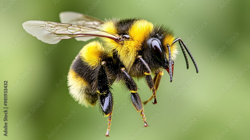 Close up of a Bumble Bee in Flight Close up of a Bumble Bee in Flight