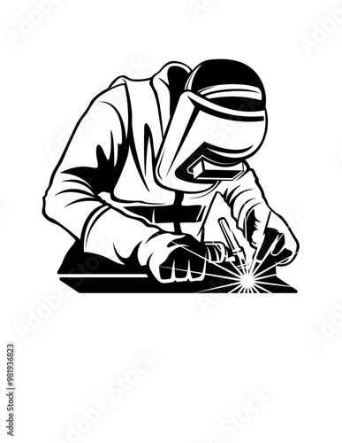 Welder | Iron Repair | Workshop | Welding Equipment | Welder Dad | Welding | Welding Rod | Skilled Worker | Original Illustration | Vector and Clipart | Cutfile and Stencil
