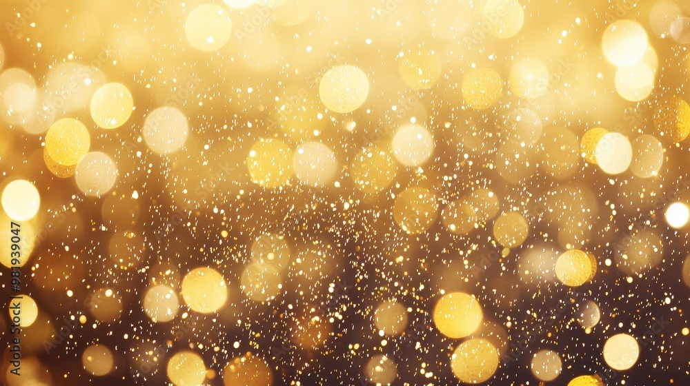 Golden Bokeh Background with Glitter and Sparkles Golden Bokeh Background with Glitter and Sparkles