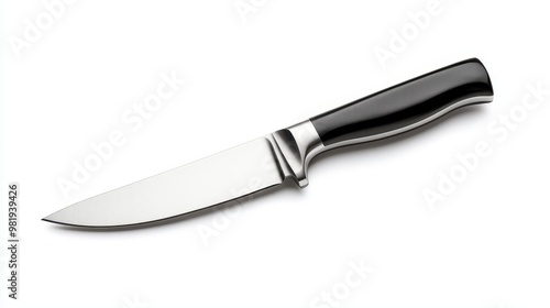 Modern kitchen knife with a stainless steel blade and ergonomic handle