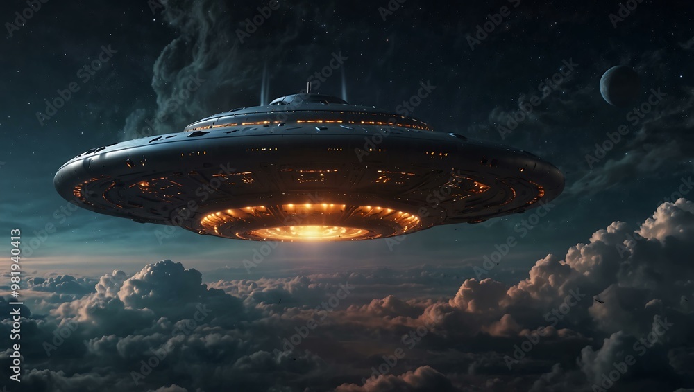 UFO flying saucer. UFO flying saucer.