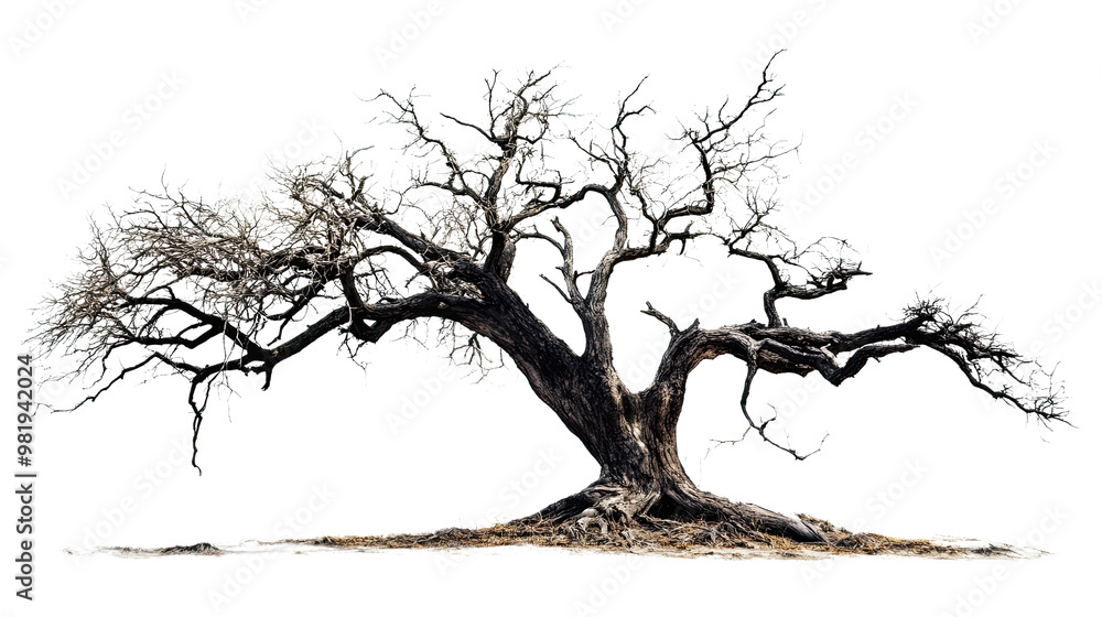 Obraz premium tree without leaves on white transparent background