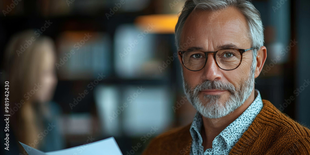 A man in his 50s with glasses and a gray beard looks directly at the camera. A man in his 50s with glasses and a gray beard looks directly at the camera.