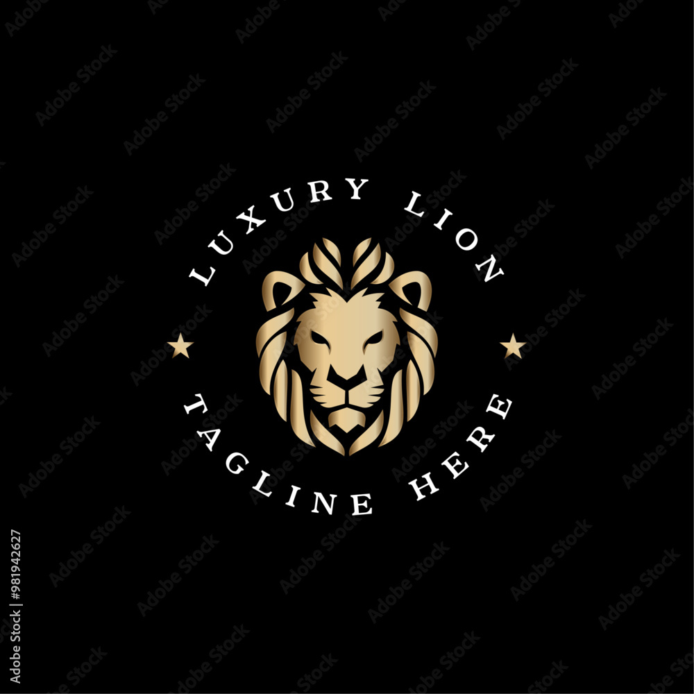 Minimalist Luxury Lion Logo Vector Illustration Minimalist Luxury Lion Logo Vector Illustration
