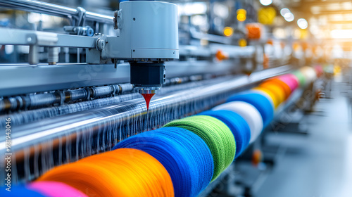 textile manufactures aligned machinery operater of monochrome age photo