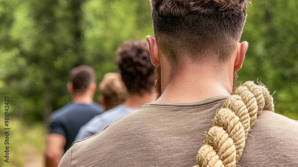 Manager guiding a team during an outdoor teambuilding activity, symbolizing leadership and cooperation