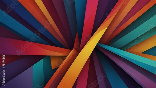 Wallpaper Mural Vibrant abstract background with dynamic geometric shapes and vivid colors. Torontodigital.ca