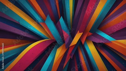 Wallpaper Mural Vibrant abstract background with dynamic geometric shapes and vivid colors. Torontodigital.ca