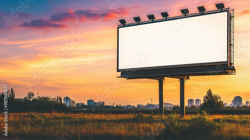 Blank Billboard for Outdoor Advertising Poster photo