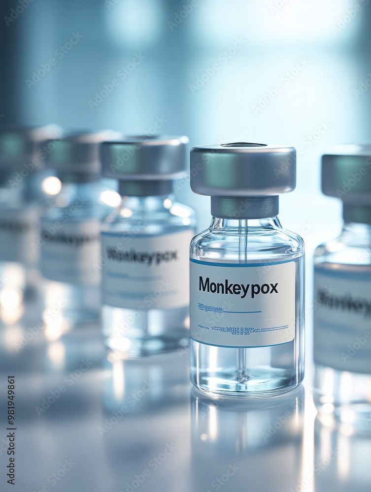 Series of vaccine vials labeled Series of vaccine vials labeled