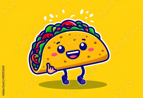 apomorphic taco on yellow background