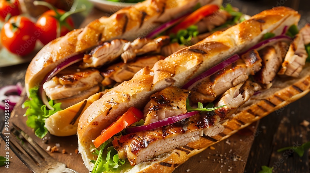 Prepared sandwiches with pork chops in the midwest