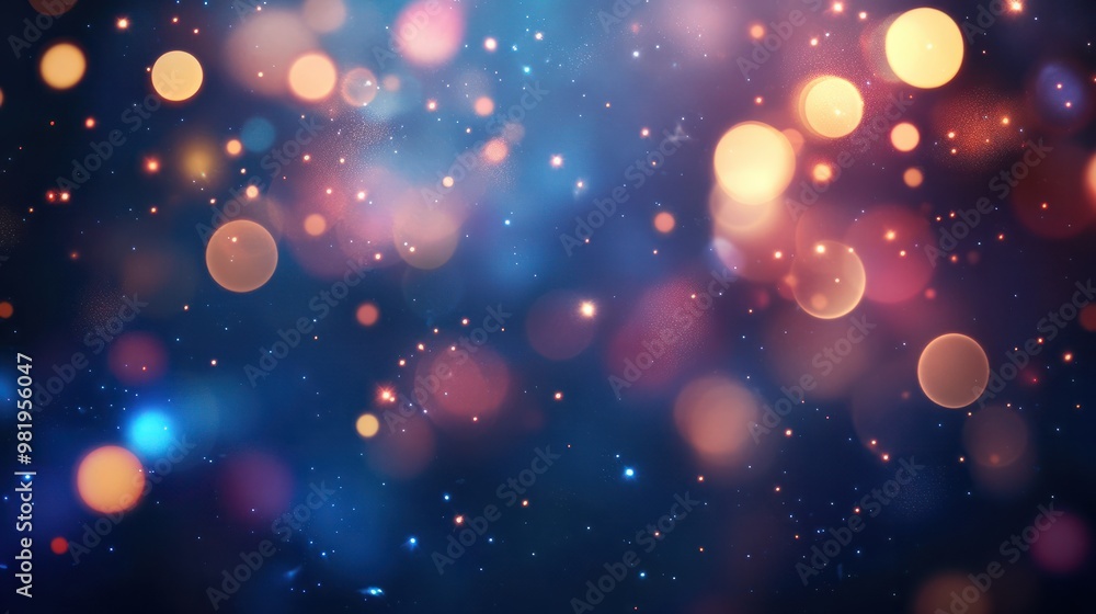 abstract blurred bokeh of holiday lights over dark blue background. abstract blurred bokeh of holiday lights over dark blue background.