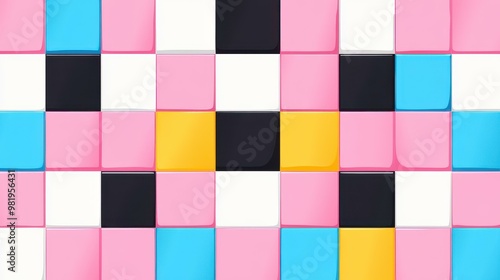 Brighten your projects with this vibrant checkerboard pattern, merging playful textures with sleek modern design elements.