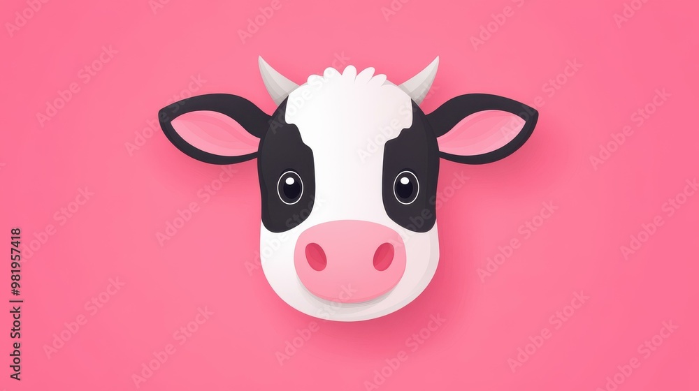 Explore a delightful cow face crafted in bold black strokes, bringing a playful twist to a sleek and modern art style. Explore a delightful cow face crafted in bold black strokes, bringing a playful twist to a sleek and modern art style.