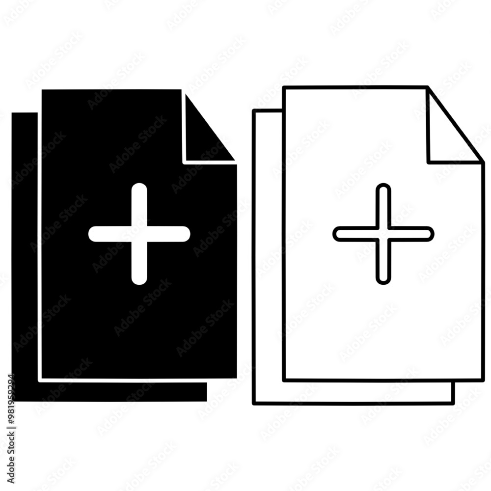 Obraz premium add new document icon, vector illustration, isolated on white