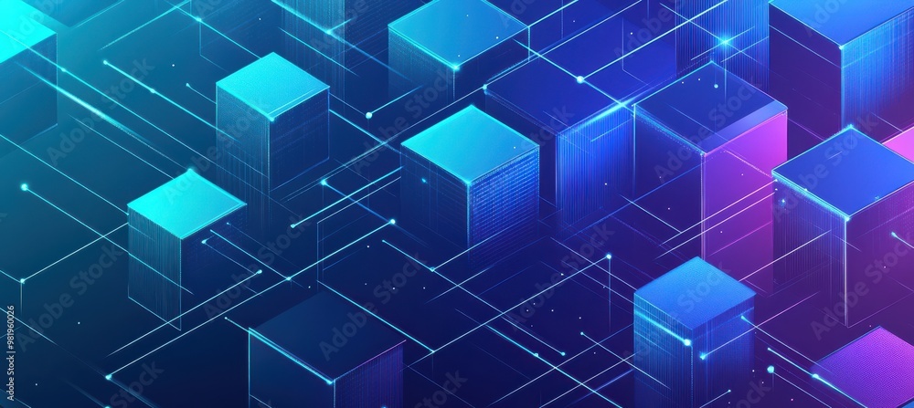Technology Concept with Isometric Cube Pattern Technology Concept with Isometric Cube Pattern
