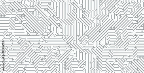 Digital technology background on white back motherboard.