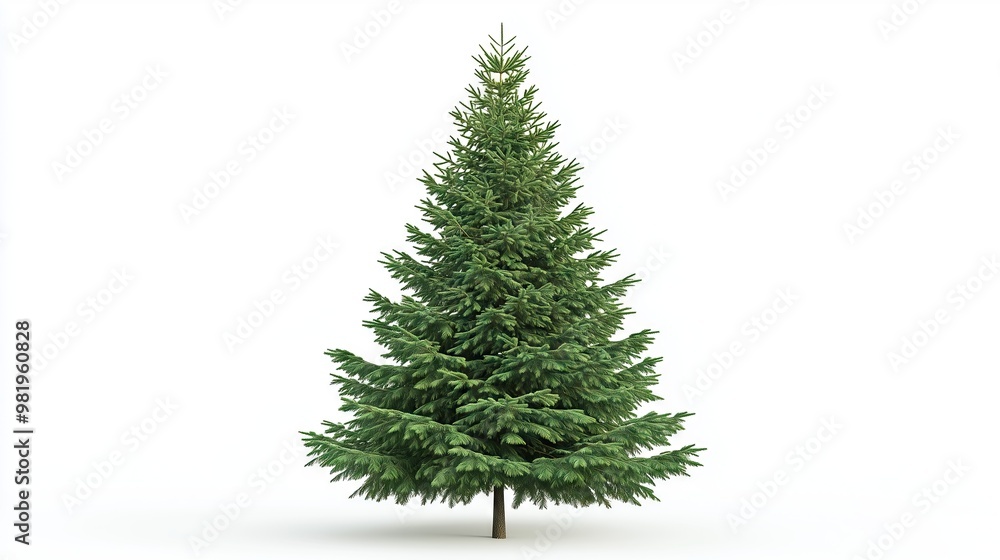Fototapeta premium Christmas tree on white background