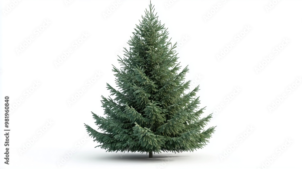 Fototapeta premium Christmas tree on white background