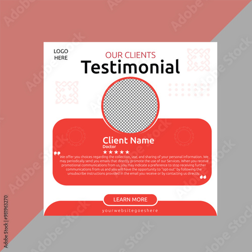 Creative, modern, stylish, abstract customer feedback or customer review social media post design template, client testimonial colorful bundle Set.