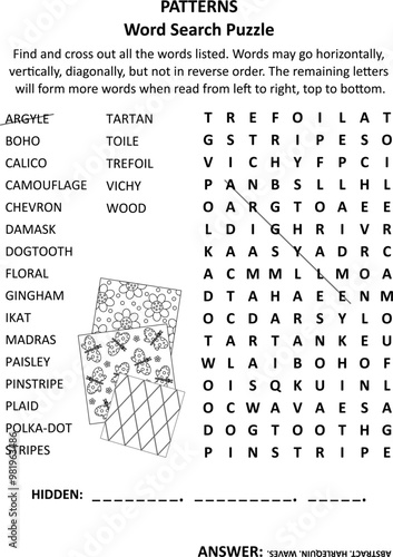 Patterns word search puzzle
