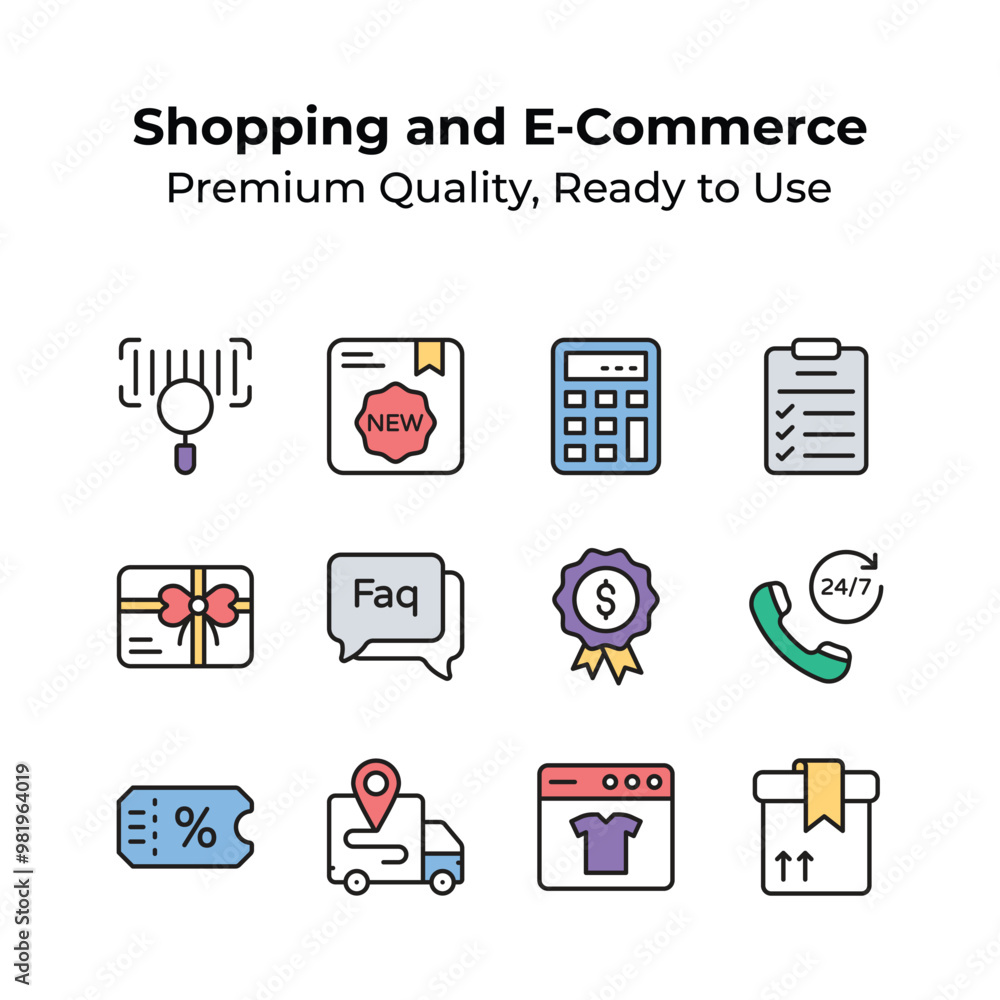 A versatile icon set covering key aspects of retail and services A versatile icon set covering key aspects of retail and services
