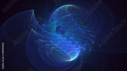 3D manual rendering abstract fantasy light fractal background. Its not AI Generatd illustration.