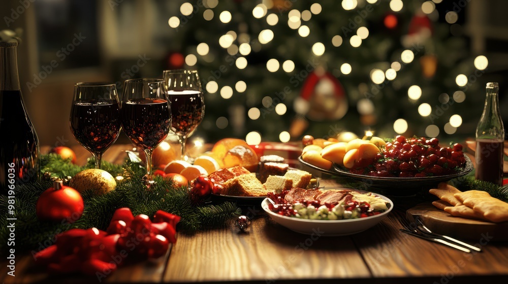 A photo of Christmas table with food transparent background A photo of Christmas table with food transparent background