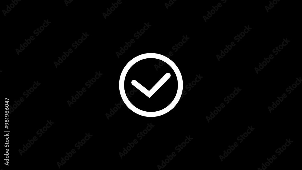 Simple check mark icon animation. Simple check mark icon animation.
