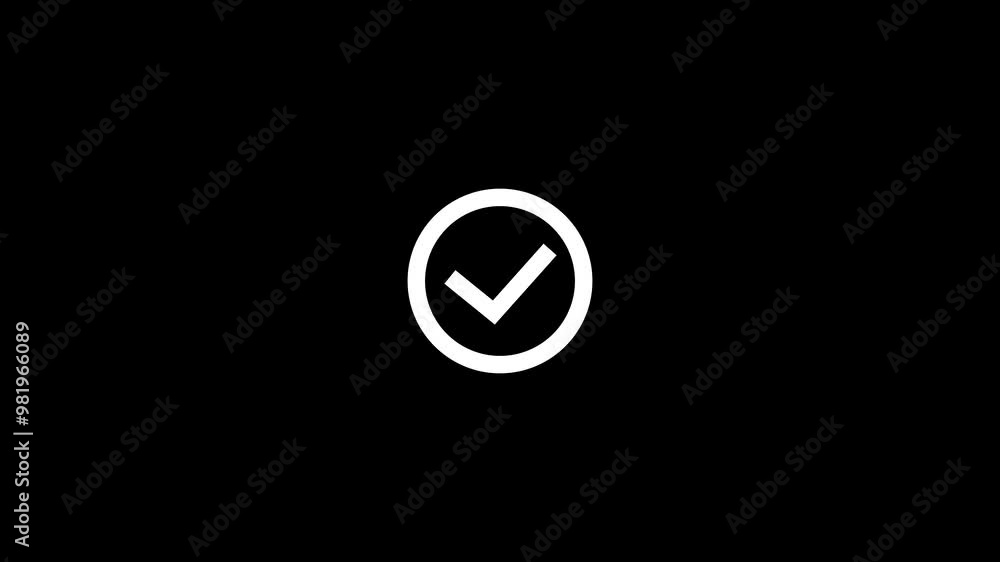 Simple check mark icon animation. Simple check mark icon animation.