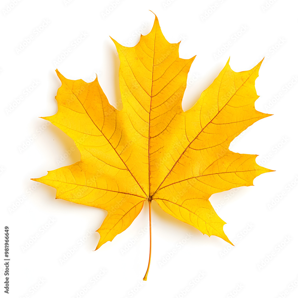 Yellow Autumn and Fall maple leaf on a white background Yellow Autumn and Fall maple leaf on a white background