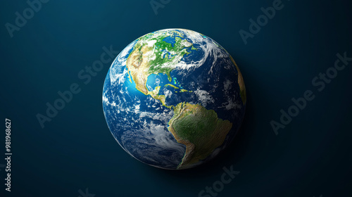 The 3D earth graphic symbolizing global trade typically features a stylized globe with interconnected lines or arrows representing trade routes. The earth itself is often depicted in vibrant colors