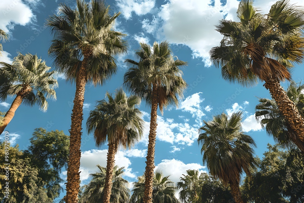 Obraz premium Palm trees as panorama background 