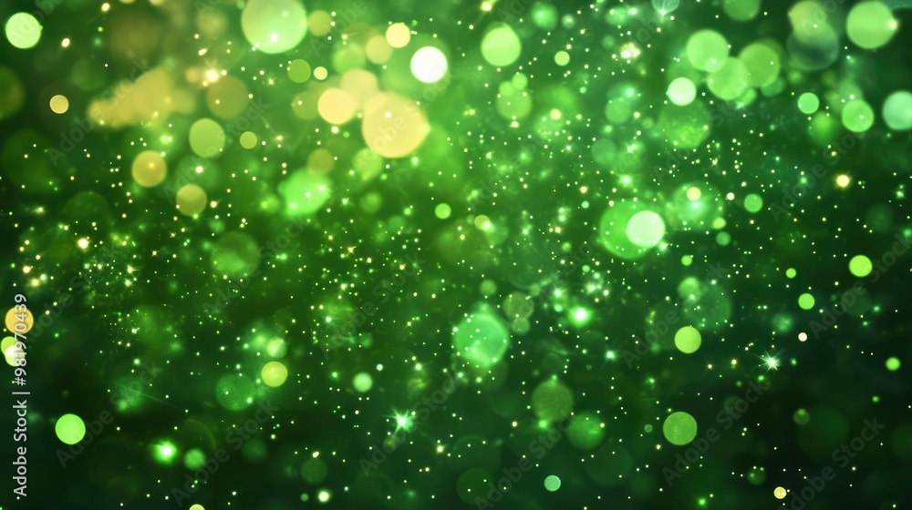 Fototapeta premium 'Day fresh eve year`s St. next glowing future Patrick's sparkler green year party confetti new background bokeh lights year's christmas spark shiny marvellou' transparent background