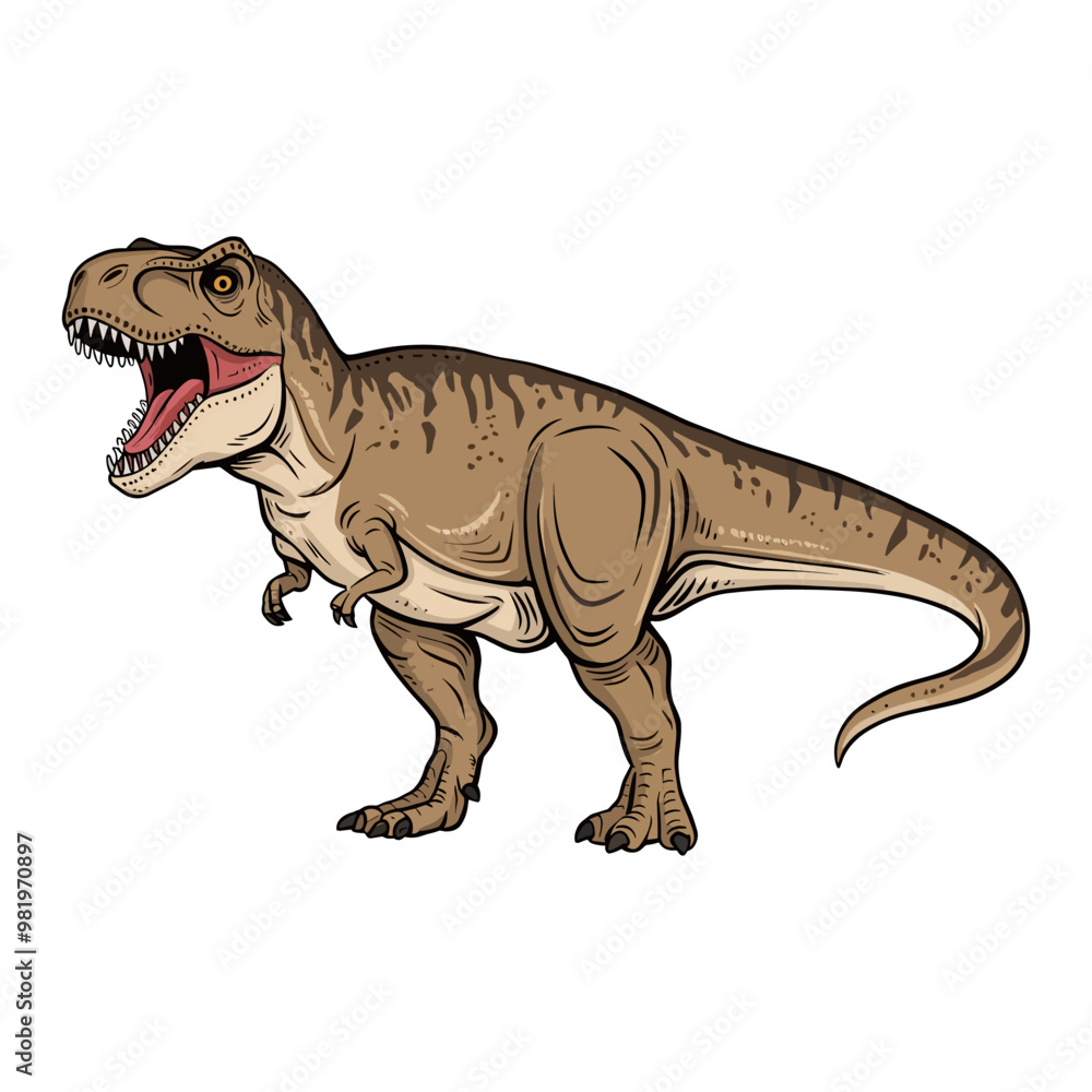 Hand Drawn T-Rex Dinosaur pose Illustration Hand Drawn T-Rex Dinosaur pose Illustration
