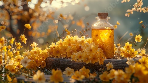 Golden Flower Essence in Sunlight - Botanical Photography