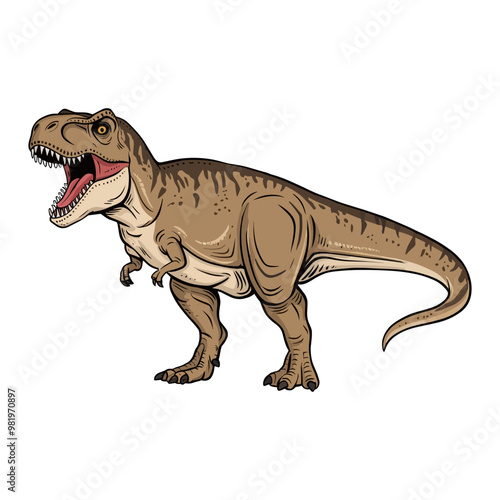 Hand Drawn T-Rex Dinosaur pose Illustration