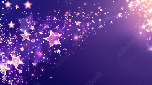 Celebrate with a Happy Christmas card featuring an abstract glittery light purple background and ample space for a personal touch.