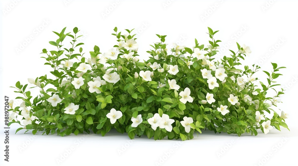 Jasmine bush on white background Jasmine bush on white background