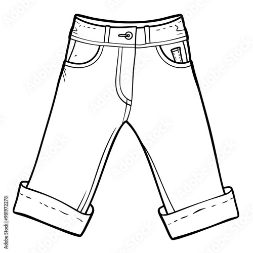 Sleek pants outline icon in vector format for fashion designs.